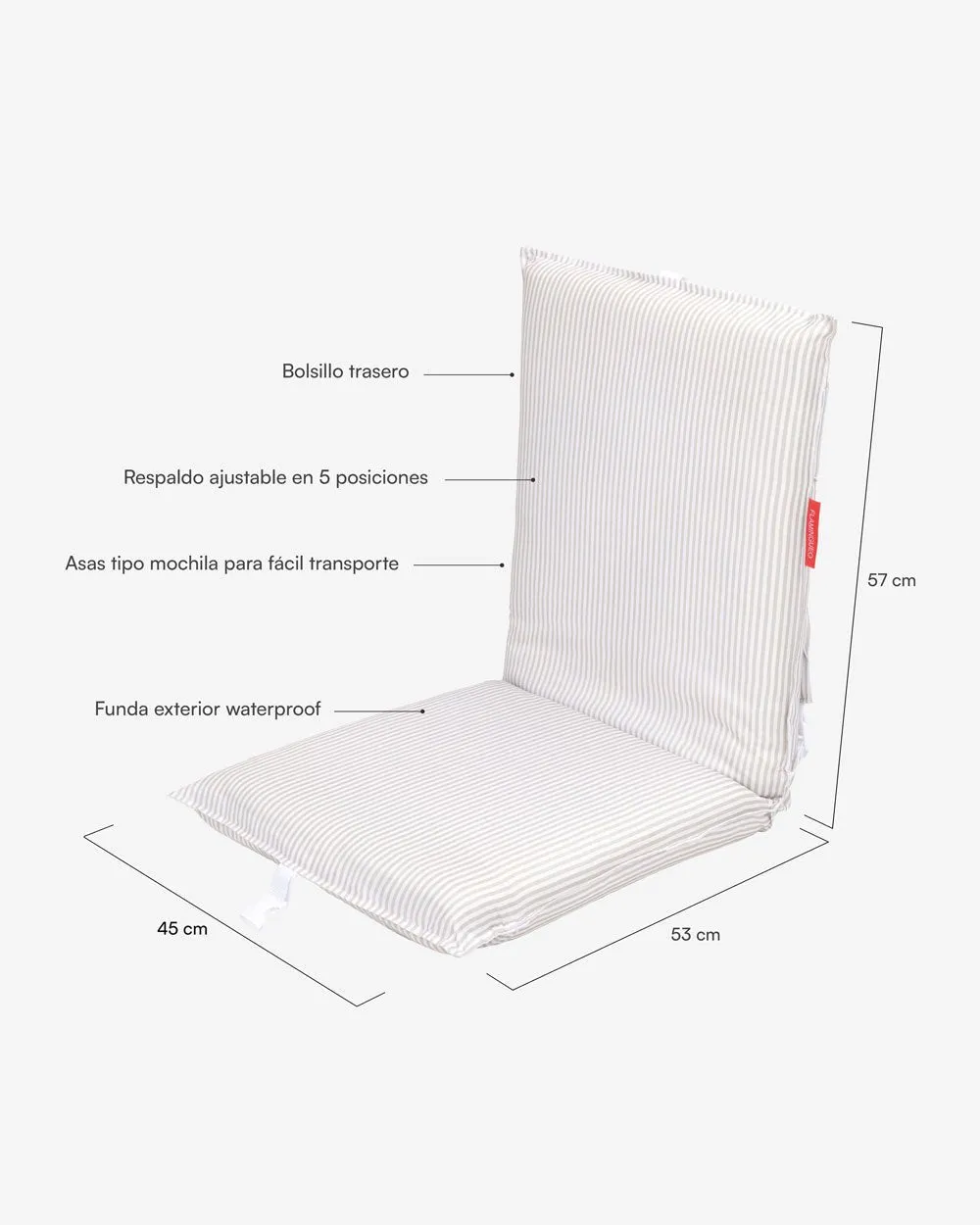 Asiento plegable playa beige - NELSON - Image 8