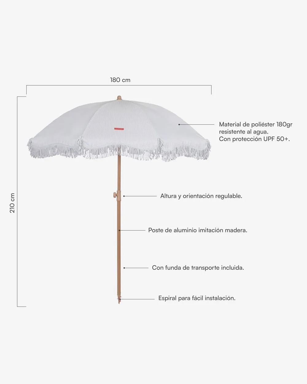 Sombrilla exterior beige - MARION - Image 8