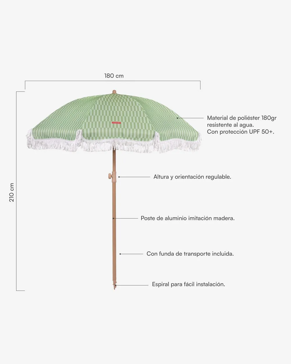 Sombrilla exterior verde - CARAMEL - Image 11